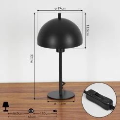 Hofstein Kaitulai Tischleuchte Schwarz, 1-flammig -Günstiges Tischlampen Geschäft kaitulai tischleuchte h3450963 3