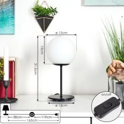 Hofstein Karhia Tischleuchte Schwarz, 1-flammig -Günstiges Tischlampen Geschäft karhia tischleuchte h3600771 3