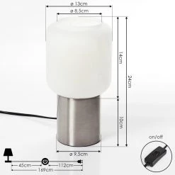 Hofstein Keppoch Tischleuchte Nickel-Matt, 1-flammig -Günstiges Tischlampen Geschäft keppoch tischleuchte h3396711 3