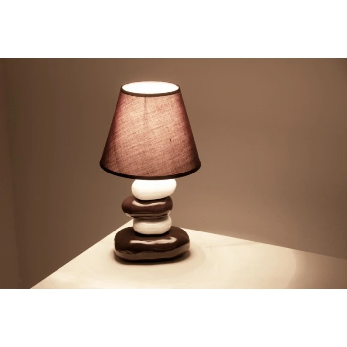 Hofstein Kera Tischleuchte Braun, Weiß, 1-flammig 13 Hofstein Kera Tischleuchte Braun, Weiß, 1-flammig – Bild 11