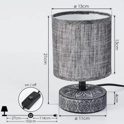 Hofstein Kigombo Tischleuchte Schwarz, Grau, 1-flammig -Günstiges Tischlampen Geschäft kigombo tischleuchte h3386804 3