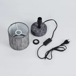 Hofstein Kigombo Tischleuchte Schwarz, Grau, 1-flammig -Günstiges Tischlampen Geschäft kigombo tischleuchte h3386804 4