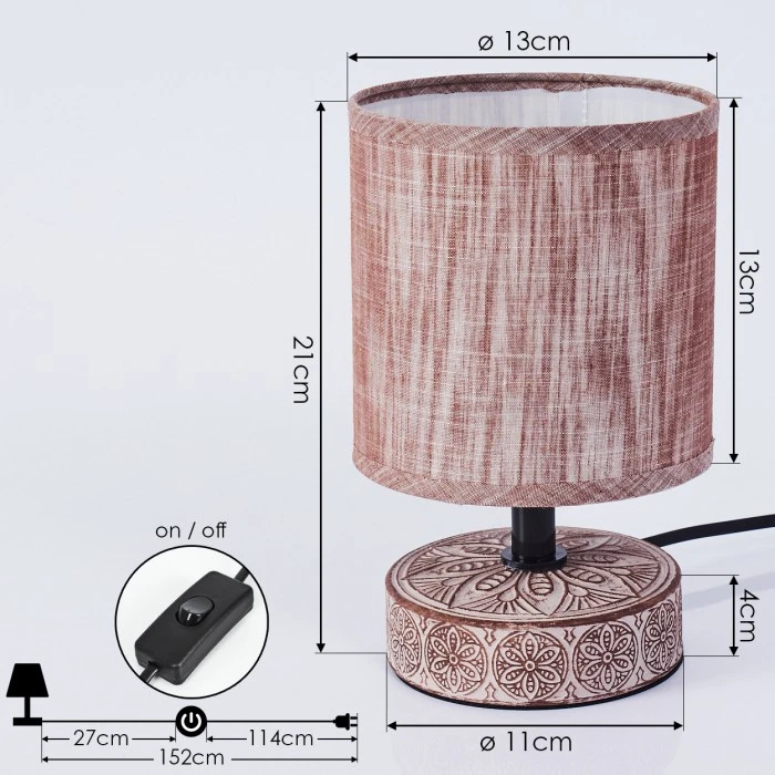 Hofstein Kigombo Tischleuchte Schwarz, Grau, 1-flammig 6 Hofstein Kigombo Tischleuchte Schwarz, Grau, 1-flammig – Bild 4