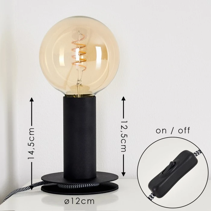 Hofstein Kimstad Tischleuchte Schwarz, 1-flammig 4 Hofstein Kimstad Tischleuchte Schwarz, 1-flammig – Bild 2