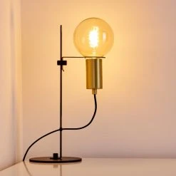 Hofstein Kirehito Tischleuchte Messing, Schwarz, Gold, 1-flammig -Günstiges Tischlampen Geschäft kirehito tischleuchte h3358450 5