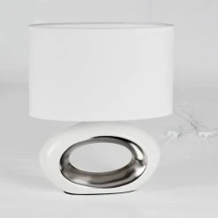 Hofstein Kumpuranta Tischleuchte Nickel-Matt, Weiß, 1-flammig -Günstiges Tischlampen Geschäft kumpuranta tischleuchte h3589960 4