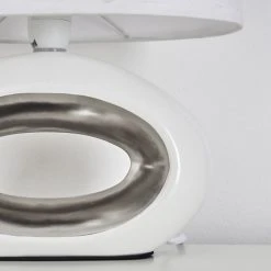 Hofstein Kumpuranta Tischleuchte Nickel-Matt, Weiß, 1-flammig -Günstiges Tischlampen Geschäft kumpuranta tischleuchte h3589960 5