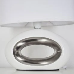 Hofstein Kumpuranta Tischleuchte Nickel-Matt, Weiß, 1-flammig -Günstiges Tischlampen Geschäft kumpuranta tischleuchte h3596357 5