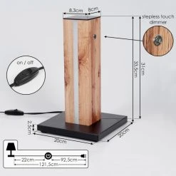 Hofstein Kyneton Tischleuchte LED Schwarz, Naturfarben, 1-flammig -Günstiges Tischlampen Geschäft kyneton tischleuchte h3571248 3