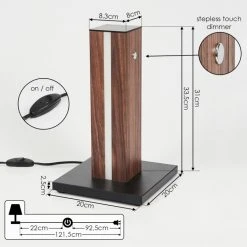 Hofstein Kyneton Tischleuchte LED Schwarz, Holz dunkel, 1-flammig -Günstiges Tischlampen Geschäft kyneton tischleuchte h3571262 3