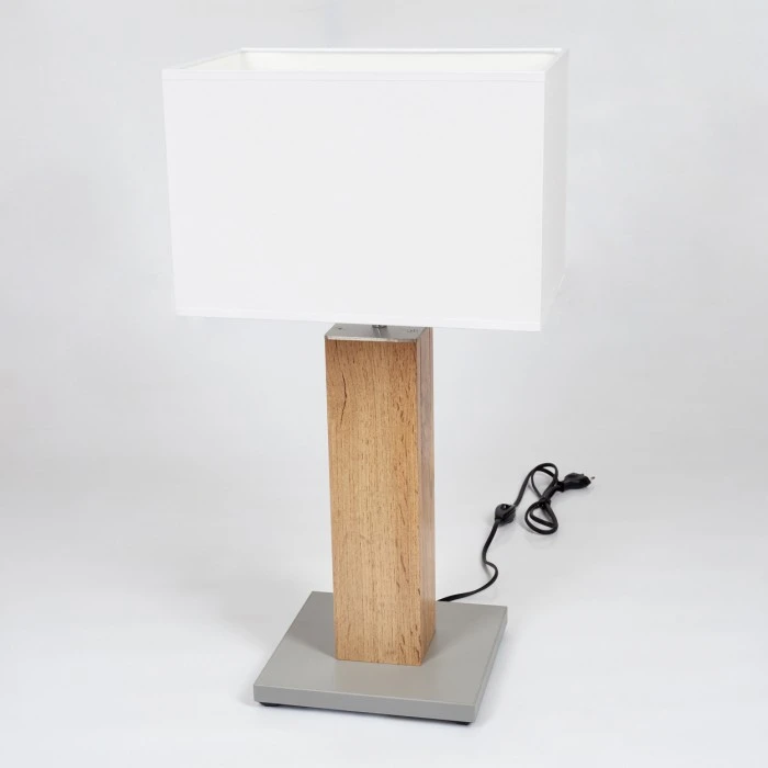 Hofstein Kyneton Tischleuchte Nickel-Matt, Grau, Naturfarben, 1-flammig 7 Hofstein Kyneton Tischleuchte Nickel-Matt, Grau, Naturfarben, 1-flammig – Bild 5