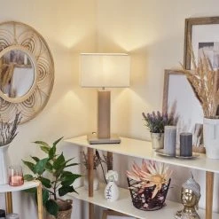 Hofstein Kyneton Tischleuchte Nickel-Matt, Grau, Naturfarben, 1-flammig 20 Hofstein Kyneton Tischleuchte Nickel-Matt, Grau, Naturfarben, 1-flammig -Günstiges Tischlampen Geschäft kyneton tischleuchte h3606735 8