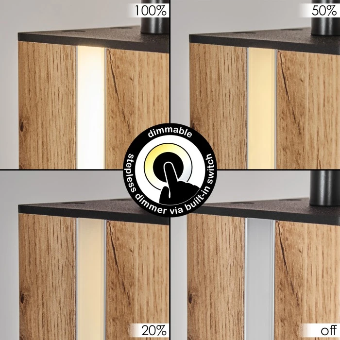 Hofstein Kyneton Tischleuchte LED Schwarz, Naturfarben, 2-flammig 4 Hofstein Kyneton Tischleuchte LED Schwarz, Naturfarben, 2-flammig – Bild 2