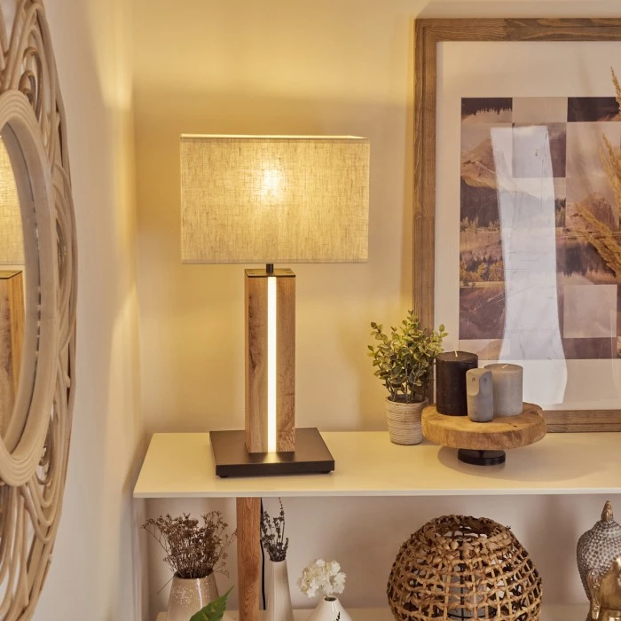 Hofstein Kyneton Tischleuchte LED Schwarz, Naturfarben, 2-flammig 9 Hofstein Kyneton Tischleuchte LED Schwarz, Naturfarben, 2-flammig – Bild 7