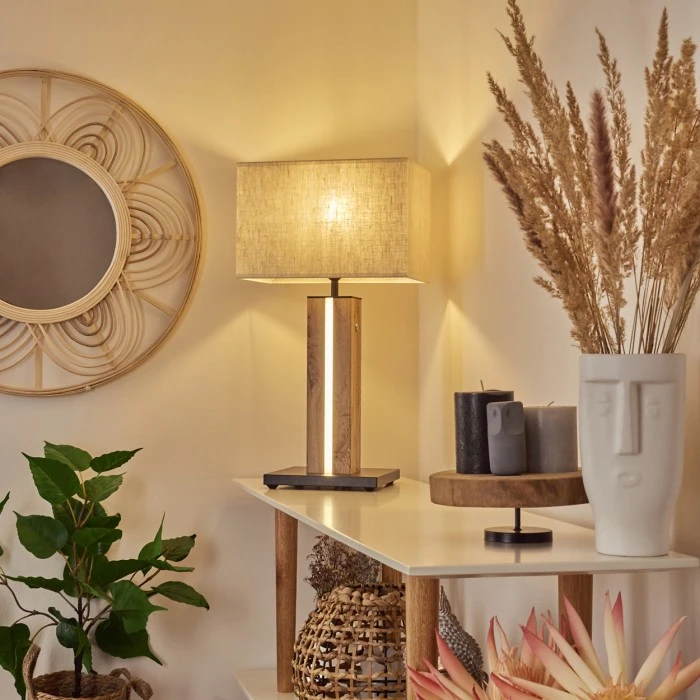 Hofstein Kyneton Tischleuchte LED Schwarz, Naturfarben, 2-flammig 11 Hofstein Kyneton Tischleuchte LED Schwarz, Naturfarben, 2-flammig – Bild 9