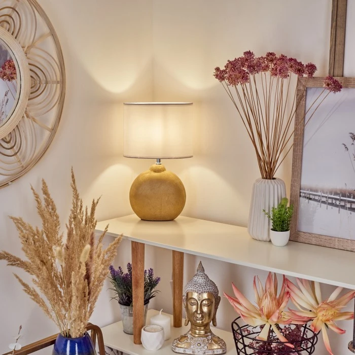 Hofstein Lahnus Tischleuchte Gold, 1-flammig 9 Hofstein Lahnus Tischleuchte Gold, 1-flammig – Bild 7