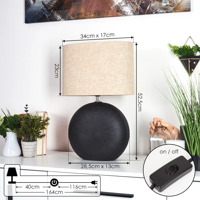 Hofstein Lahnus Tischleuchte Chrom, Schwarz, 1-flammig 6 Hofstein Lahnus Tischleuchte Chrom, Schwarz, 1-flammig – Bild 4