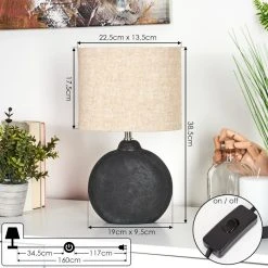 Hofstein Lahnus Tischleuchte Schwarz, 1-flammig 15 Hofstein Lahnus Tischleuchte Schwarz, 1-flammig -Günstiges Tischlampen Geschäft lahnus tischleuchte h3599747 3