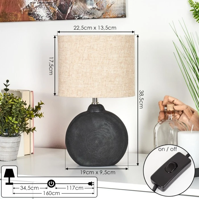 Hofstein Lahnus Tischleuchte Schwarz, 1-flammig 6 Hofstein Lahnus Tischleuchte Schwarz, 1-flammig – Bild 4