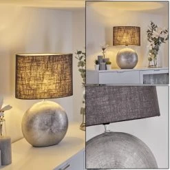 Hofstein Lahnus Tischleuchte Chrom, Schwarz, 1-flammig