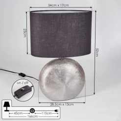 Hofstein Lahnus Tischleuchte Chrom, Schwarz, 1-flammig -Günstiges Tischlampen Geschäft lahnus tischleuchte h3606858 3