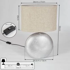 Hofstein Lahnus Tischleuchte Chrom, Silber, 1-flammig -Günstiges Tischlampen Geschäft lahnus tischleuchte h3608265 3