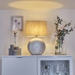 Hofstein Lahnus Tischleuchte Chrom, Silber, 1-flammig -Günstiges Tischlampen Geschäft lahnus tischleuchte h3608265 8