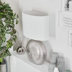 Hofstein Lahnus  Tischleuchte Silber, 1-flammig -Günstiges Tischlampen Geschäft lahnus tischleuchte h3613511 11