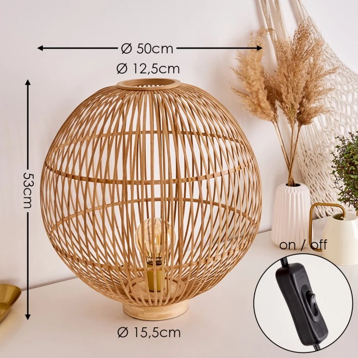 Hofstein Lares Tischleuchte Hellbraun, 1-flammig 4 Hofstein Lares Tischleuchte Hellbraun, 1-flammig – Bild 2