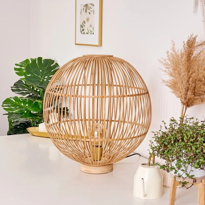 Hofstein Lares Tischleuchte Hellbraun, 1-flammig 8 Hofstein Lares Tischleuchte Hellbraun, 1-flammig – Bild 6