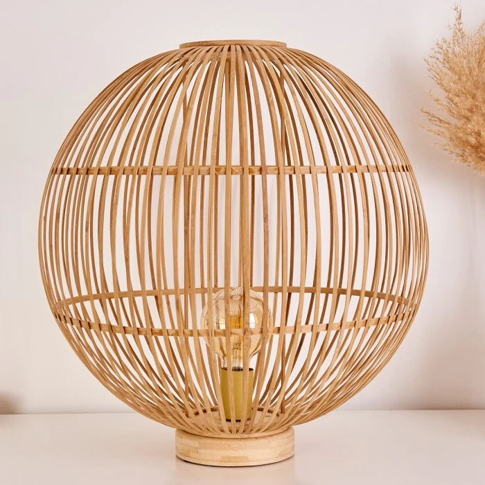 Hofstein Lares Tischleuchte Hellbraun, 1-flammig 11 Hofstein Lares Tischleuchte Hellbraun, 1-flammig – Bild 9