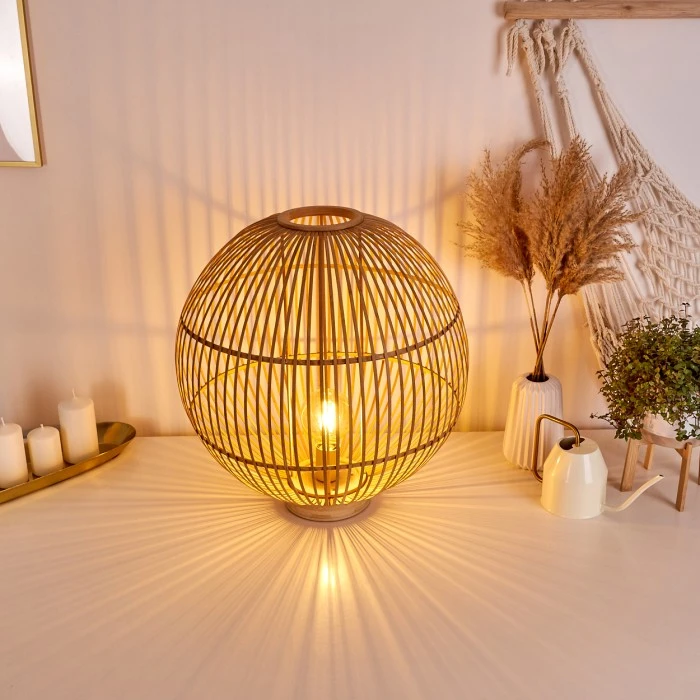 Hofstein Lares Tischleuchte Hellbraun, 1-flammig 12 Hofstein Lares Tischleuchte Hellbraun, 1-flammig – Bild 10