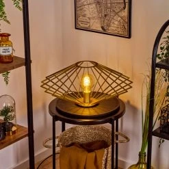 Hofstein Larson Tischleuchte Messing, 1-flammig -Günstiges Tischlampen Geschäft larson tischleuchte h3578360 6