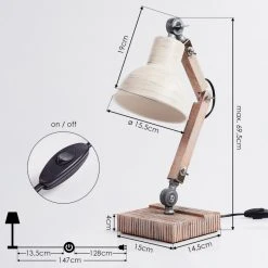 Hofstein Lascandrique Tischleuchte Silber, Weiß, Holz dunkel, 1-flammig 19 Hofstein Lascandrique Tischleuchte Silber, Weiß, Holz dunkel, 1-flammig -Günstiges Tischlampen Geschäft lascandrique tischleuchte h3454671 3