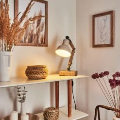 Hofstein Lascandrique Tischleuchte Silber, Weiß, Holz dunkel, 1-flammig 22 Hofstein Lascandrique Tischleuchte Silber, Weiß, Holz dunkel, 1-flammig -Günstiges Tischlampen Geschäft lascandrique tischleuchte h3454671 6