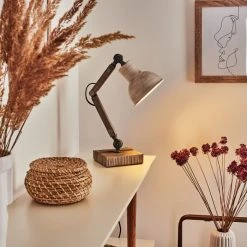 Hofstein Lascandrique Tischleuchte Silber, Weiß, Holz dunkel, 1-flammig 24 Hofstein Lascandrique Tischleuchte Silber, Weiß, Holz dunkel, 1-flammig -Günstiges Tischlampen Geschäft lascandrique tischleuchte h3454671 8