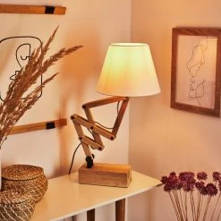 Hofstein Laveille Tischleuchte Schwarz, Naturfarben, 1-flammig -Günstiges Tischlampen Geschäft laveille tischleuchte h3451717 10