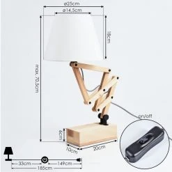 Hofstein Laveille Tischleuchte Schwarz, Naturfarben, 1-flammig -Günstiges Tischlampen Geschäft laveille tischleuchte h3451717 3
