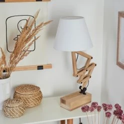 Hofstein Laveille Tischleuchte Schwarz, Naturfarben, 1-flammig -Günstiges Tischlampen Geschäft laveille tischleuchte h3451717 9