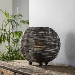 Hofstein Leeville Tischleuchte Nickel-Matt, Schwarz, 1-flammig -Günstiges Tischlampen Geschäft leeville tischleuchte h3554975 1