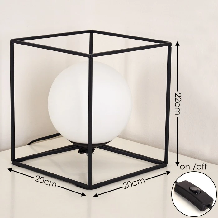 Hofstein Legano Tischleuchte Schwarz, 1-flammig 4 Hofstein Legano Tischleuchte Schwarz, 1-flammig – Bild 2