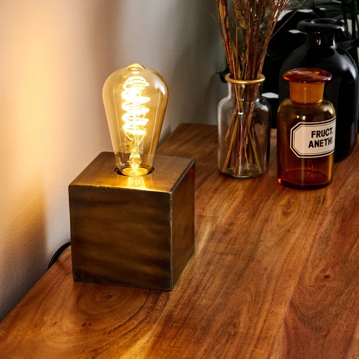 Hofstein Lemele Tischleuchte Bronze, 1-flammig 5 Hofstein Lemele Tischleuchte Bronze, 1-flammig – Bild 3