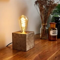 Hofstein Lemele Tischleuchte Nickel-Matt, 1-flammig -Günstiges Tischlampen Geschäft lemele tischleuchte h3376218 2