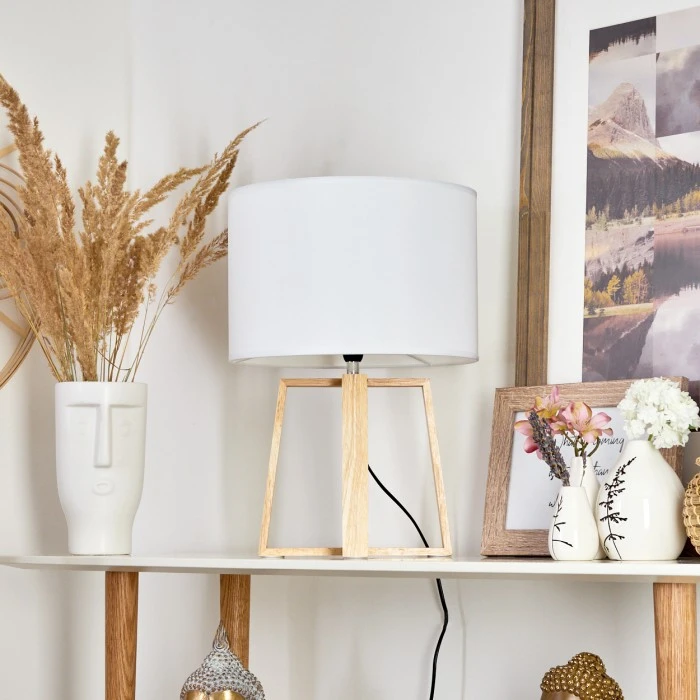 Hofstein Leukerbad Tischleuchte Naturfarben, 1-flammig 4 Hofstein Leukerbad Tischleuchte Naturfarben, 1-flammig – Bild 2