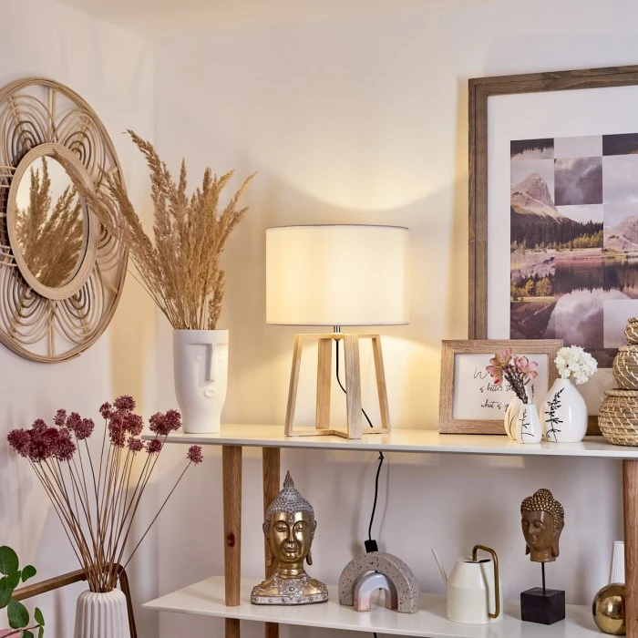 Hofstein Leukerbad Tischleuchte Naturfarben, 1-flammig 11 Hofstein Leukerbad Tischleuchte Naturfarben, 1-flammig – Bild 9