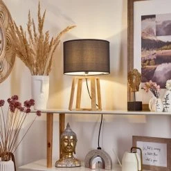 Hofstein Leukerbad Tischleuchte Naturfarben, 1-flammig