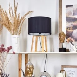 Hofstein Leukerbad Tischleuchte Naturfarben, 1-flammig -Günstiges Tischlampen Geschäft leukerbad tischleuchte h3548622 12