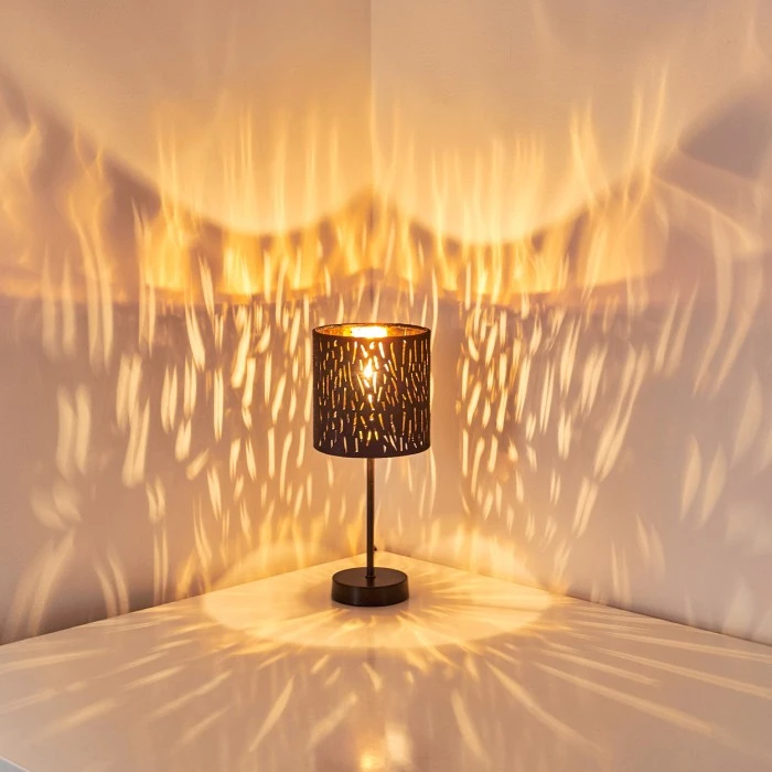 Hofstein Liared Tischleuchte Schwarz, 1-flammig 5 Hofstein Liared Tischleuchte Schwarz, 1-flammig – Bild 3