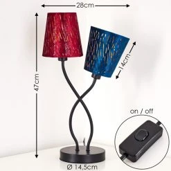 Hofstein Liared Tischleuchte Schwarz, 2-flammig -Günstiges Tischlampen Geschäft liared tischleuchte h3276907 do1 1