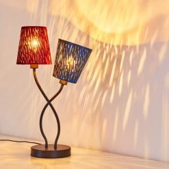 Hofstein Liared Tischleuchte Schwarz, 2-flammig -Günstiges Tischlampen Geschäft liared tischleuchte h3276907 do1 16